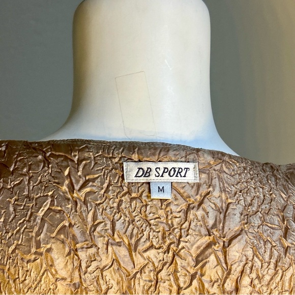 Vintage DB Sport Beaded & Sequin Crinkle Jacket Beige, Embroidered, Sz M - Picture 16 of 16